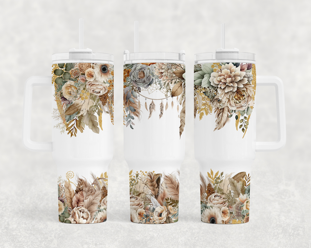 40oz Tumbler with Handle, Country Cow, Sunflower, Cheetah Print, Boho,  Highland Cow Sublimation